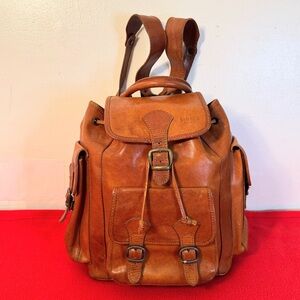 I Medici Firenze Italy Made Genuine leather Drawstring Backpack bag Large